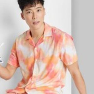 Yellow mens tie dye shirt